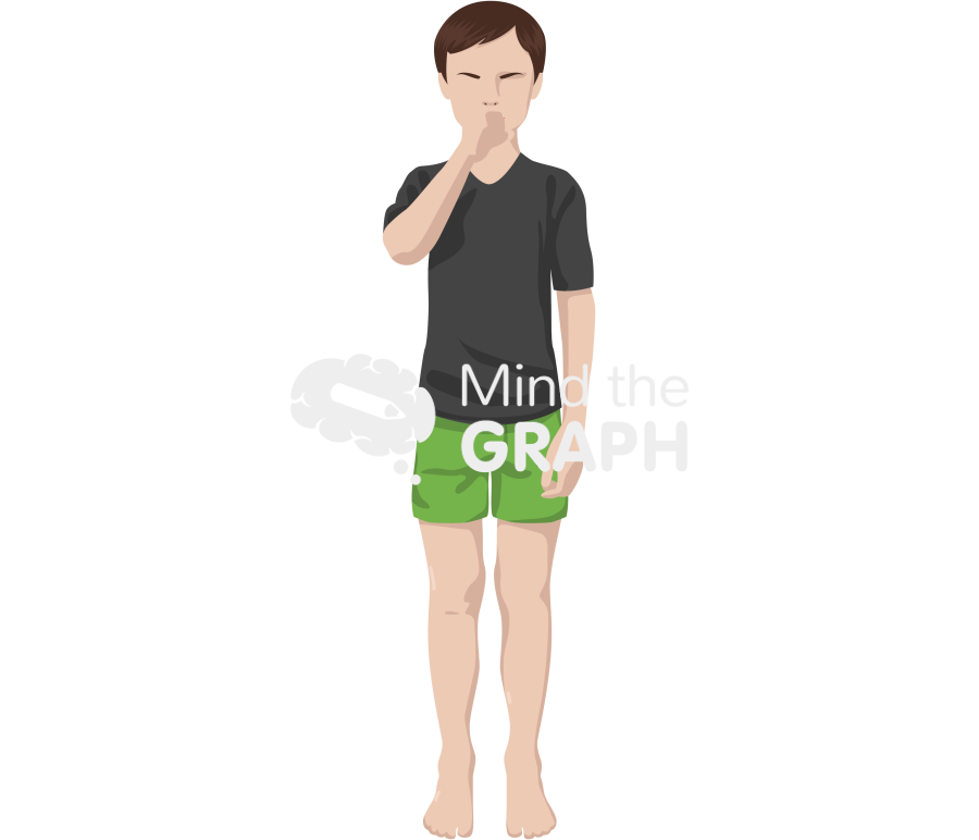 Caucasian child boy coughing front Icons, Symbols, Pictures, and Images